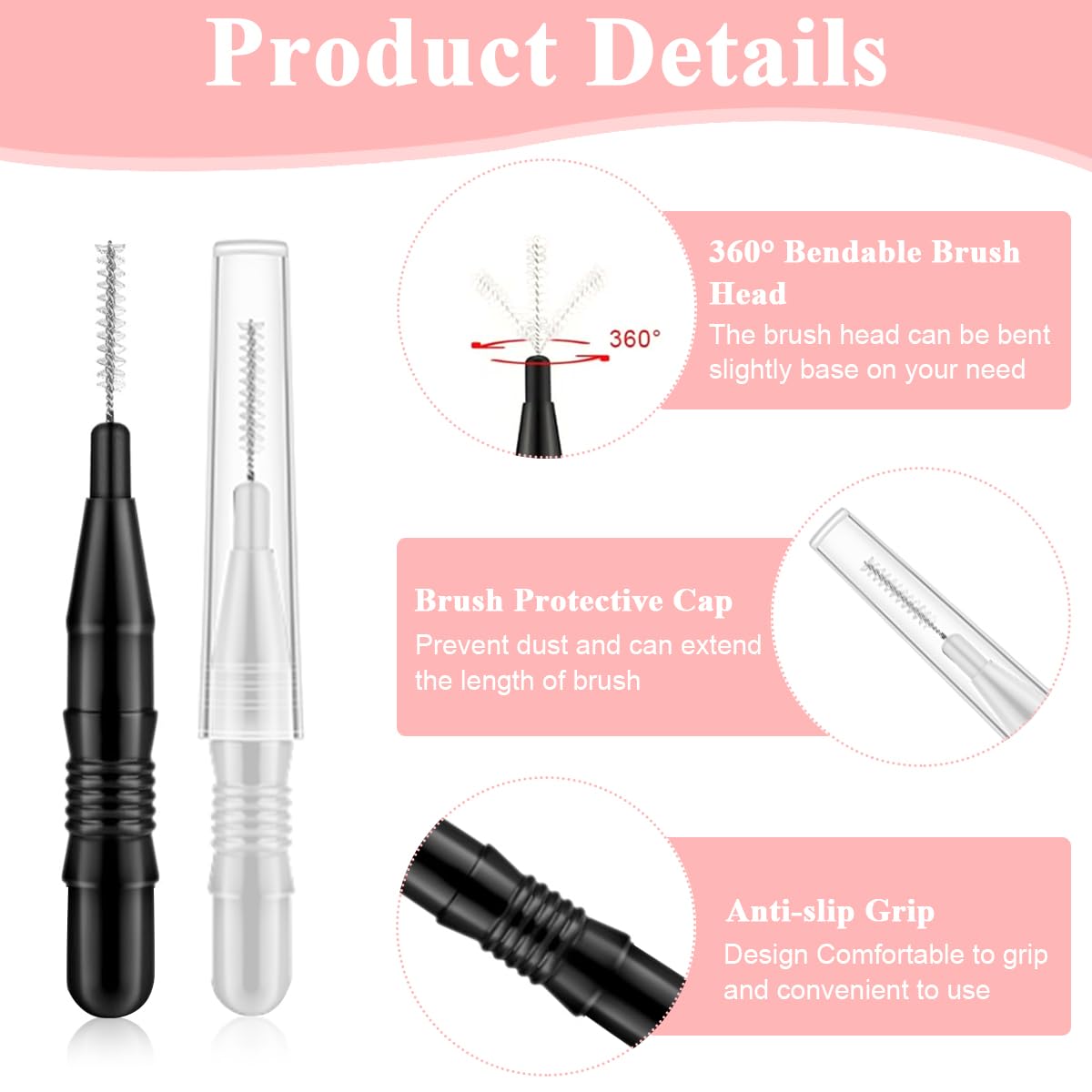 MAYCREATE 20pcs Eyebrow Brush for Women, Micro Lash Mascara Brush With Cap, Eyelashes Spoolie Brush for Mascara Cream, Eyelash Lift Extensions Applicators, Brow Clean MAYCREATE 20pcs Eyebrow Brush for Women, Micro Lash Mascara Brush With Cap, Eyelashes Spoolie Brush for Mascara Cream, Eyelash Lift Extensions Applicators, Brow Clean